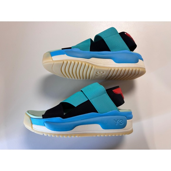 Y3 Hokori SandalBlack Aqua Red Platform Sport Style Women US 9.5 - Picture 5 of 10